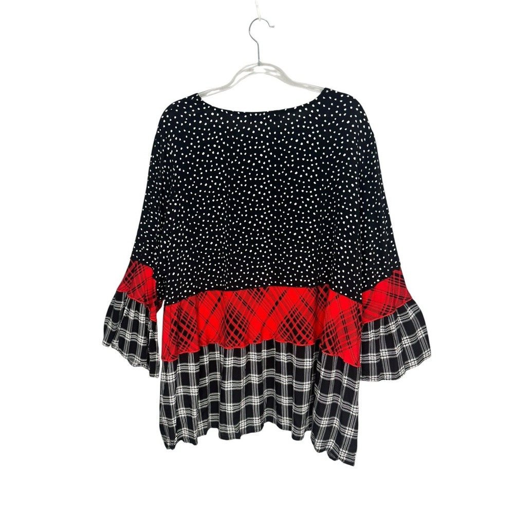 Calessa Tunic Top Size 3X Lightweight 3/4 Sleeves Pullover Dressy Office Boho - Picture 2 of 5